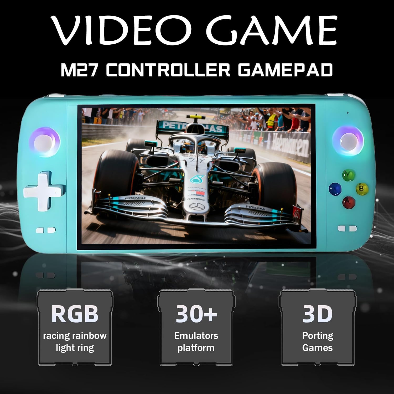 M27 Retro Handheld Console, 7 inch screen, 30,000+ games